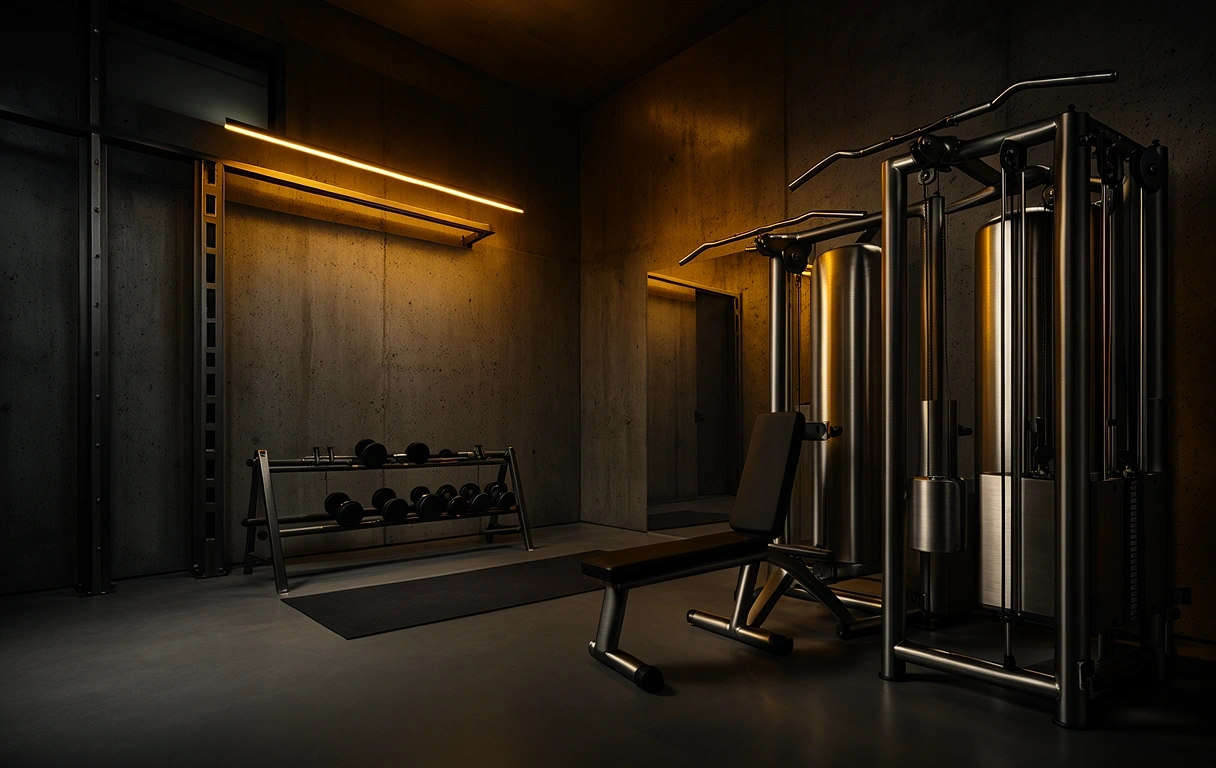 Brutalist gym environment